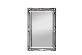 Rococo by Casa Chic - Silberner Shabby Chic Wandspiegel - 90 x 60 cm - Handgefertigter Spiegel - Barock - Groß - Massivholz - Antik Silber