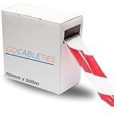 GOCABLETIES Schwarz/Gelb – 70 mm x 500 m Absperrband – Nicht klebendes Warnband, Vorsichtsband, Absperrband aus Kunststoff