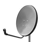 ARLI HD Digital Sat Anlage 60 cm Spiegel Antenne dunkelgrau Schüssel 4K UHD Satellitenschüssel schüssel Spiegel anthrazit