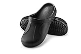 ESTRO Gartenschuhe Herren Clogs Gummi - Gartenclogs Herren Männer Gartenschuhe Hausschuhe Gummi Leicht Garten Clogs Herren F06 (45, Schwarz)