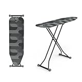 Hausleben Bügelbrett – Klappbares Ironing Board im schwarzen Camouflage-Design, höhenverstellbar & stabil | Bügelbrett für Dampfbügelstation, modernes Bügeltisch-Design