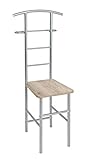 HAKU Möbel Herrendiener alu, Eiche San Remo, MDF, Metall - Maße: B 46 cm x H 109 cm x T 46 cm, Style: Modern