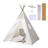 Baketron Kindertipi Spielzelt Tipi Zelt für Kinder Kinderzimmer Deko Kinderzelt Für Drinnen Spielzelt Indoor Spielgeräte Spielzimmer Wigwam Faltbares Spielhaus