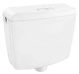 Cornat Spülkasten PONTOS 6/9 l - weiß - 2-Mengen-Spülung - 3-seitige Anschlussmöglichkeit - Verchromtes Eckventil und Kupferrohr / Stand WC / Toilettenspülkasten / Toilettenspülung / SPK1200