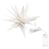 Yardenfun 1 Satz Explosionsstern mit 18 Punkten Weihnachtsstern Lampenschirm Pentagramm heller Schatten winterdeko weihnachtsdeko schöne Deko-Laterne weihnachtsschmuck licht Papier Weiß