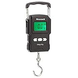 Fishing Scale, Rhorawill 165lb / 75kg Hängewaage Gepäckwaage Digitale Kofferwaage Fischwaagen mit Maßband, Tragetasche, Batterien, Beleuchtetes Display, Kofferwaage für Reisen/Familienleben