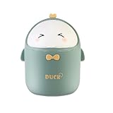 DYOUen Tisch Mülleimer mit Deckel Mini Mülleimer Netter Cartoon Mülleimer für Arbeitstische, Büros, Zuhause (grün)