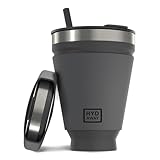 HYDAWAY Faltbarer Getränkebecher | Tragbare, Isolierte, Heiße und Kalte Getränketasse für Kaffee, Tee, Smoothies, Bier, Cocktails, Reisen, Pendeln, Camping, Veranstaltungen | 473ml Kapazität