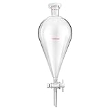 QWORK® Scheidetrichter Glas, Borosilikatglas 1000ml,Separatory Funnel Labortrichter mit Glas Absperrhahn 24/29 Verbinder und PTFE-Absperrhahn