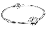 Pandora Damen-Armband Silber 925 mit Charm Familienwurzeln zauberhafter Silberschmuck für Frauen, elegante Geschenkidee, 51783-19 19 cm