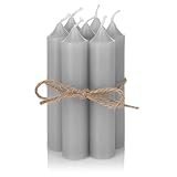 Nordstern Stabkerzen 6er Pack - Kleine Kerzen für Kerzenhalter, Adventskranz oder als Baumkerze - Ideale Tisch Deko für Hochzeit oder Weihnachten - 11 x 2,2 cm (Grau)