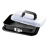 Original Kaiser Inspiration Springform rechteckig 36 x 24 cm, Backform rechteckig mit Deckel, Kuchenform mit praktischer Transporthaube, antihaftbeschichtet, klappbarer Griff, Tiramisu Form