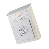 Eleganter Vintage-Briefkasten mit Vogel-Design, Eisenkonstruktion, übergroßer Briefschlitz, Werkzeug, weniger Montage, für den Außenbereich, dekorativ, antikes Metall, Veranda