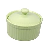 TOPBATHY 3 Stk Souffle-Backschale Tassen mit Deckel Backschalen Förmchen pudding schalen puddingschälchen Ofen Backform Keramikschale Dessertschale Keramik Mini Backgeschirr Kasserolle