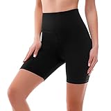 SINOPHANT Radlerhose Damen Kurz High Waist Shorts Leggings für Sommer Fitness Sport Yoga(L-XL,1 Schwarz)