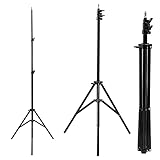 Maclean MC-163 Lampenstativ für 12' Ringlicht | Höhenverstellbar 62–190 cm | Tragkraft 3 kg | Lichtstativ zusammenklappbar | Stabiles Dreibein Stativ für Foto & Video