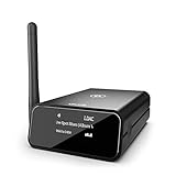 Auris Blume Pro Hi-Fi Bluetooth 5.3 Musik-Receiver - Bluetooth-Adapter mit Audiophilem DAC, LDAC, AptX HD, OLED-Display, Optischem Koaxialem AUX-Ausgang für Home Stereo, AV-Receiver oder Verstärker