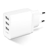 USB Stecker USB Ladegerät, Mehrfach 3-Port 15.5W USB...