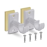 Bestlivings 2er Pack Ersatzträger für Gardinenstangen bis Ø 12 mm in Weiß (L 3,5 cm), Träger für Cafehausstangen, Scheibenstangen