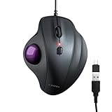 SANWA Kabelgebundene Ergonomische Trackball-Maus, Optische Vertikale Maus mit Trackball, Geräuscharme Tasten, 600/800/1200/1600 DPI Einstellbar, Lila