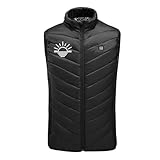 Beheizbare Weste für Unisex 9 Heizzonen Beheizte Jacke USB Eletriksche Heizweste 3 Einstellbar Temperatur Wärmeweste Herren Damen Ärmellose Vest für Wandern Motorrad Jagd Camping Skifahren