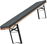 Set Bierbankauflagen Mit Bezug 180 X 25 X 4 cm, Auflagen Bierzeltgarnitur Für Partyzeltgarnitur,Outdoor & Indoor, Bezug Waschbar & UV-Schutz(Dark Gray,140x40x3cm)