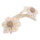Holibanna 2 Stück Vorhang Krawatte Blumenvorhangbänder Boho Vorhang Vorhanggurte Vorhang zieht Sich zurück Sonnenblumenvorhänge süße Raffhalter für Vorhänge Stoff Beige