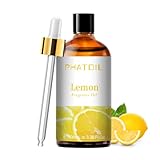 PHATOIL Zitronenöl Duftöl 100 ML, Ätherisches Öl Zitrone für Diffuser Aromatherapie, Ätherische Öle für Diffusor, Duftlampe, Kerzen, Raumduft, Lemon Oil