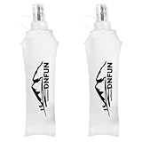 DNFUN 2 Pack Faltbare Trinkflaschen 500ML BPA-Frei Soft Flask Foldable Running Wasserflaschen Collapsible Trinken Sportflasche für Hydration Pack für Laufen Wandern Radfahren Marathon Klettern