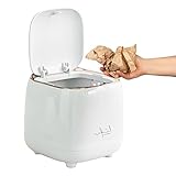 delr Mülleimer mit Deckel Tiny Press Typ Mülleimer mit herausnehmbarem Innenfutter, Mülleimer für Schminktisch, Badezimmer, Couchtisch, Schreibtisch