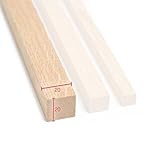Quadratleiste Eiche 1m, 10 bis 20 mm, Vierkant Holzleisten Bastelholz Kantholz, diverse Größen (20 x 20 mm)