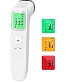 Viproud Fieberthermometer für Babys Kinder Erwachsene, Kontaktloses Stirnthermometer, Digitales Infrarot Thermometer mit sofortigen genauen Messwerten, Fieberalarm, LCD-Anzeige und 35 Speicherabruf