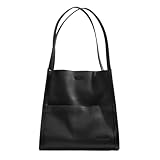 RQJZ shopper tasche damen groß the tote bag damen-shopper Echtes leder schultertasche damen shopper mit reißverschluss mit innentaschen schwarz