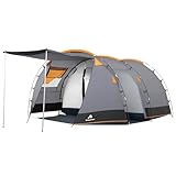 CampFeuer Zelt Super+ für 4 Personen | Grau/Schwarz | XXL...