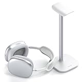 doenci Headset Halterung, Kopfhörer Ständer für Alle Over Ear Bluetooth Kopfhörer, Universal Kopfhörer Halter mit Gewichtete Basis + Aluminiumrohr, Gaming Headset Halter Schreibtisch Zubehör (Weiß)