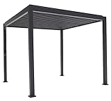 SORARA® Basic Mirador Pavillon 3 x 3 m Wasserdicht - Pergola mit Lamellendach - Aluminium/Stahl terrassenüberdachung - Charcoal Schwarz - 88MM