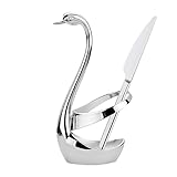 Moxeupon Gabeln aus Edelstahl, Vorspeisengabeln – Besteckgabeln mit Basishalterung, Küchenutensilien, Spiegeleffekt, wiederverwendbare Gabel, Silber