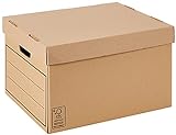 BANKERS BOX Aufbewahrungskarton mit Deckel aus stabiler B-Flute Wellpappe, braun, für Haushaltsgegenstände, Spielzeug, Dokumente, 100% recycelt und recycelbar, 10 Stück