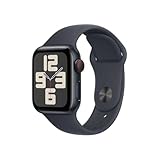 Apple Watch SE (2. Generation) GPS + Cellular 40 mm Smartwatch mit Aluminiumgehäuse in Mitternacht und Sportarmband in Mitternacht (S/M). Fitness und Schlaftracker, Unfallerkennung, Retina Display