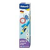 Pelikan 820448 griffix Tintenschreiber für Rechtshänder, NeonFreshBlue, 1 Stück in Faltschachtel