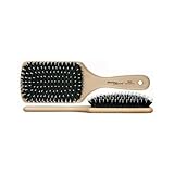HERCULES SÄGEMANN - Paddle Brush, 11-reihig | Haarpflegebürste aus Holz zum Entwirren, mit Wildschweinborsten und Polyamidstiften mit kleinen Kugelköpfen für gesundes Haar | Farbe: Helles Holz