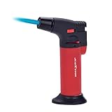 Lötbrenner - einstellbare Flamme - Bunsenbrenner - Crème Brulée, Gebäck, Desserts, Campingkocher, Perfekt zum Kochen, Grillen, Barbecue, Eiscreme, Flambieren & Bräunen - Rot