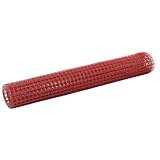 QJBSAVVA Maschendrahtzaun Stahl PVC rot 25x1 m 19 mm Maschen, wetterfester Hühnerzaun Kaninchendraht Gartenzaun einfach formbar für Hühnergehege Voliere Weide