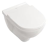 Villeroy & Boch Spülrandloses Wand-WC O.Novo mit WC-Sitz, 5660HR01, Tiefspüler spülrandlos mit waagerechtem Abgang, Combi-Pack, Absenkautomatik, Keramik, Weiß, 04790 6
