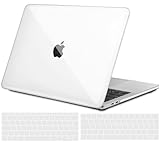 TECOOL Hülle für MacBook Pro 13 Zoll 2022 2021 2020-2016 A2338(M1/M2) A2289 A2251 A2159 A1989 A1706, Ultradünne Hartschale Schutzhülle Case Cover u. EU Tastaturschutz, transparent