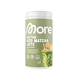 MORE Protein Iced Matcha Latte, 500g, Vanilla Crumble, Matcha Grünteepulver mit wertvollen Proteinen, wenig Zucker und Fett - made in Germany