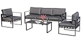 Jet-line® | XXL Gartenlounge | Gartenmöbelset | Kreta II anthrazit | Outdoor-Sitzgruppe | Gartensofa | Aluminium Ecksitzgruppe Alu | Gartenmöbel Set Terrasse Balkon Rostfrei