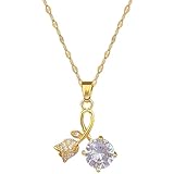 Elegante Rose Promise glänzende kubische Anhänger Halskette für Frauen Edelstahlkette Romantisches Valentinstagsgeschenk
