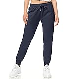 ROSS CAMP Jogginghose Damen - Sporthose Frauen Baumwolle, Trainingshose Fitness High Waist, Sweatpants Slim Fit Freizeithose Lang, Jogging Hose Laufhosen Modern Navy/L