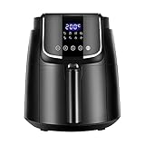 Midea Luftfritteuse 3,5 Liter, Air Fryer ohne Öl 1500 W, 8 voreingestellte Funktionen, Rapid Air Technologie, 81 PDF-Rezepte, Shake Reminder, Timer 60 Min, intelligente Temperaturregelung, Schwarz